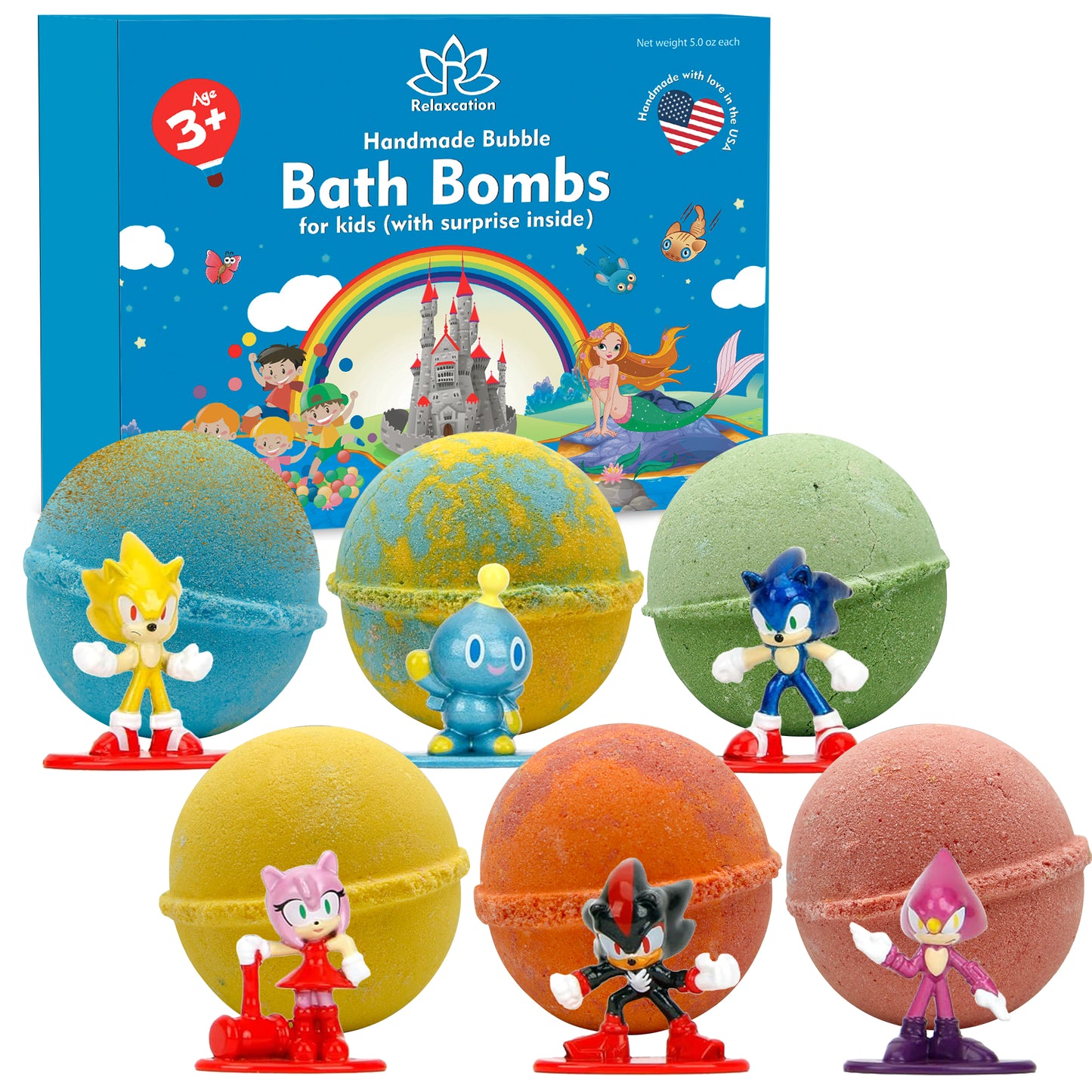 Bath Bombs for Kids with SONIC Toys Inside
