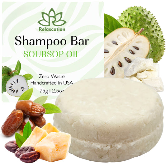 Shampoo Bar Soursop Oil for Dry, Thinning Hair | For Hair Growth, Strengthening, Thickening & Volumizing Solid Shampoo for Women | Shea & Cocoa Butter | Free of Parabens & Sulfates