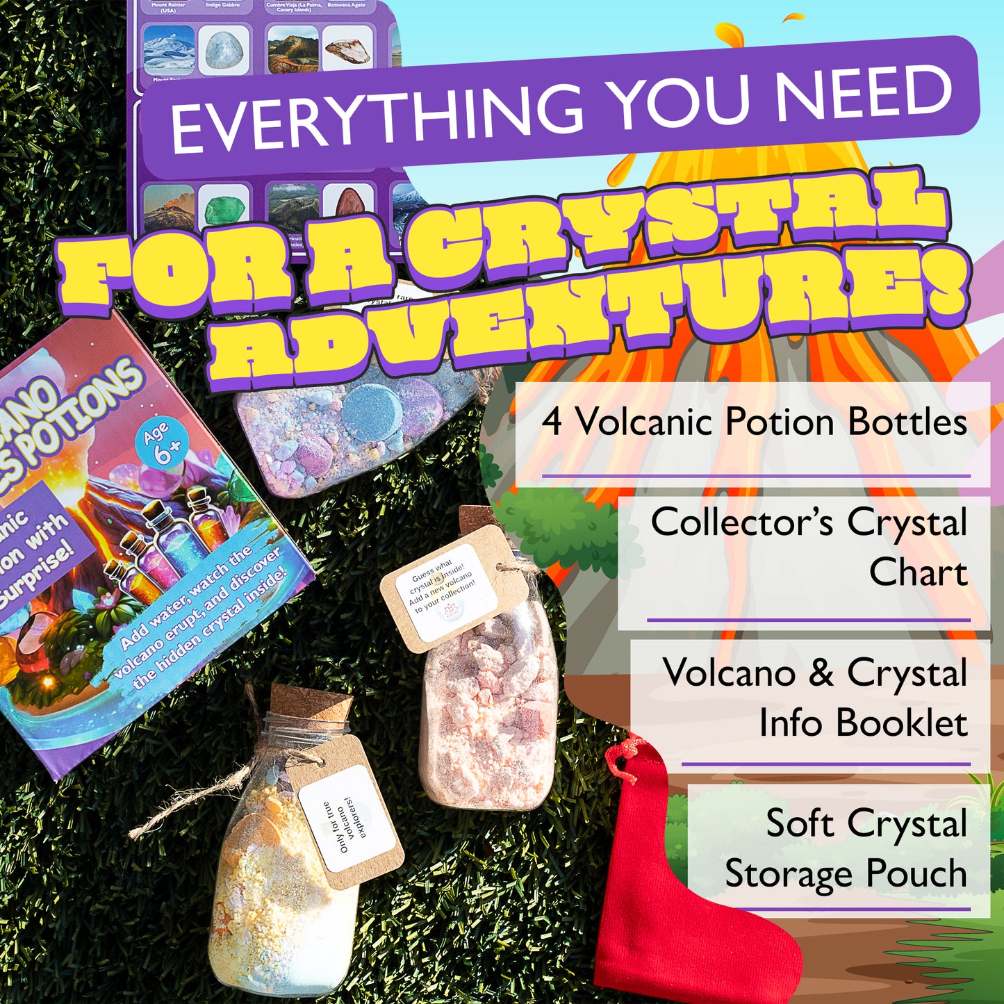 Bath Bombs Volcano Crystals Potions - Collect All 40 Crystals