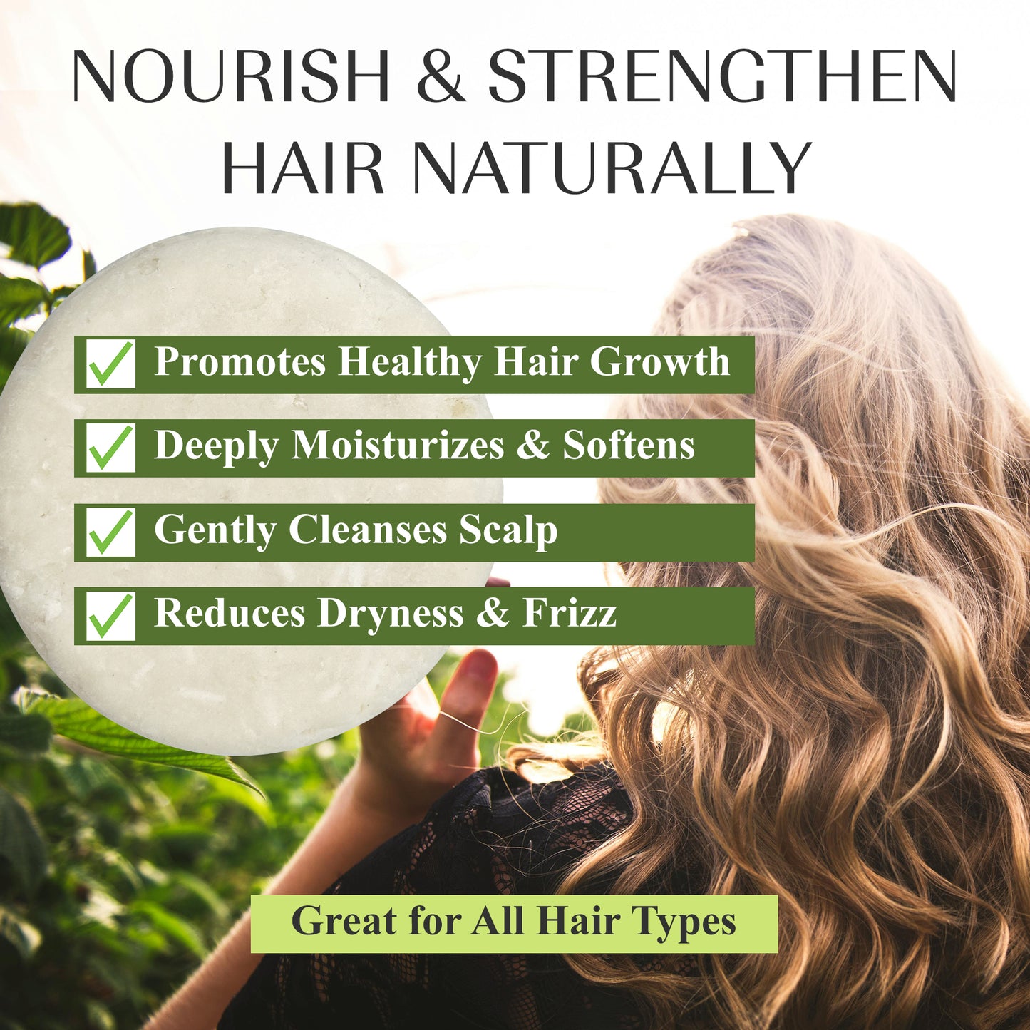 Shampoo Bar Soursop Oil for Dry, Thinning Hair | For Hair Growth, Strengthening, Thickening & Volumizing Solid Shampoo for Women | Shea & Cocoa Butter | Free of Parabens & Sulfates