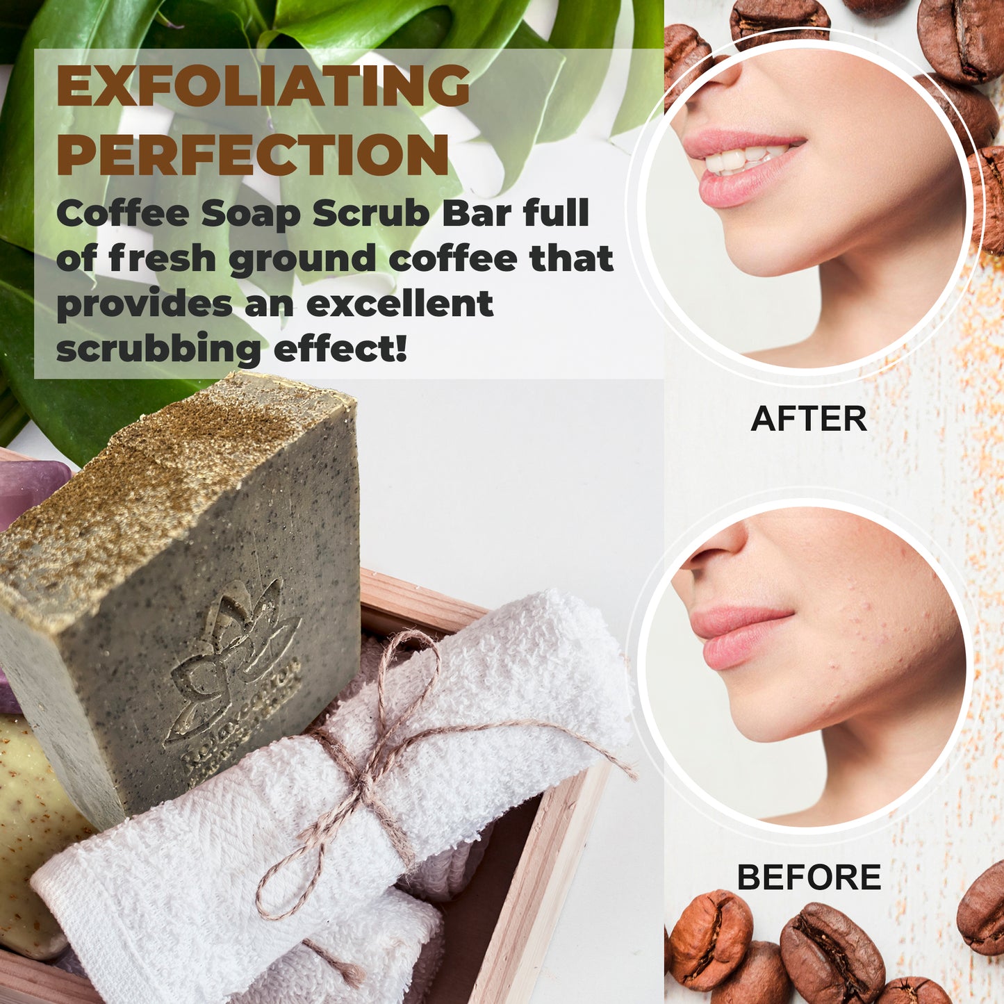 Coffee Scrub Natural Soap Bar - Exfoliating