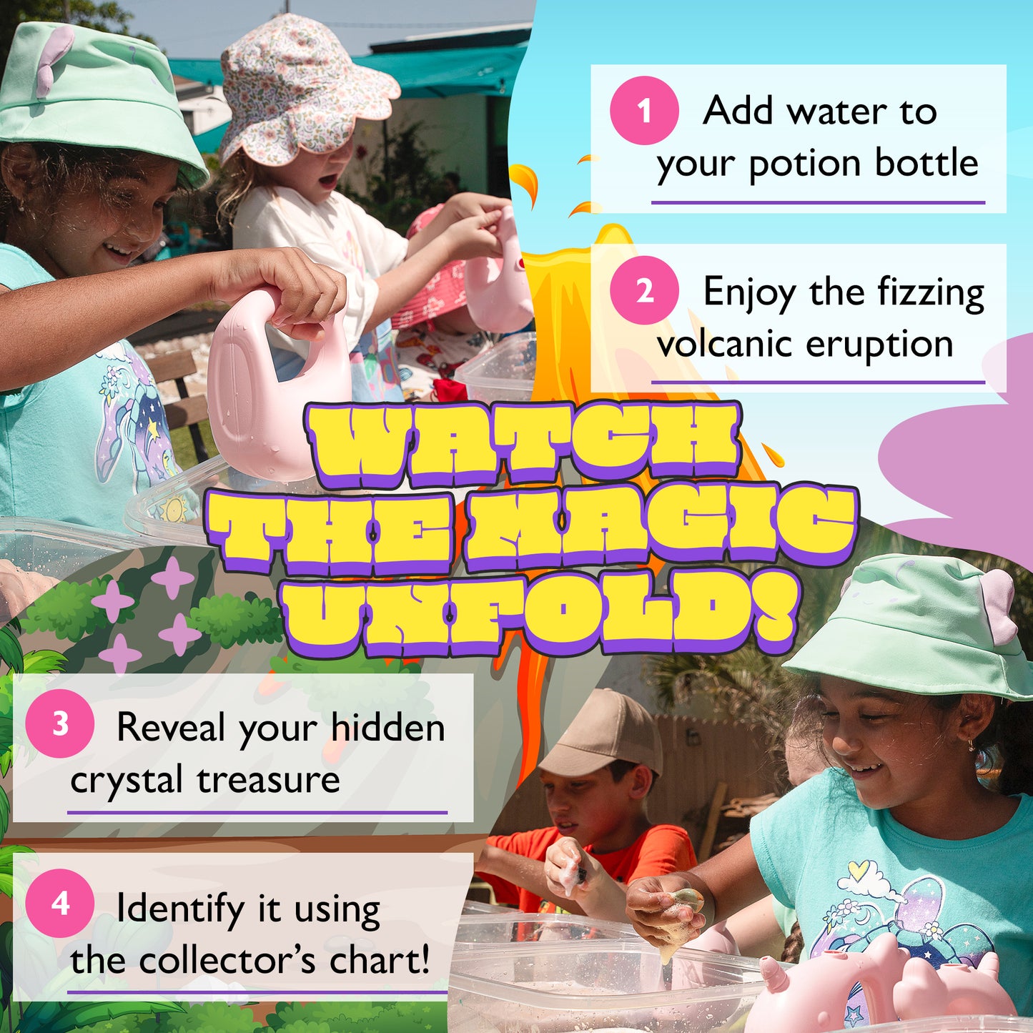 Bath Bombs Volcano Crystals Potions - Collect All 40 Crystals