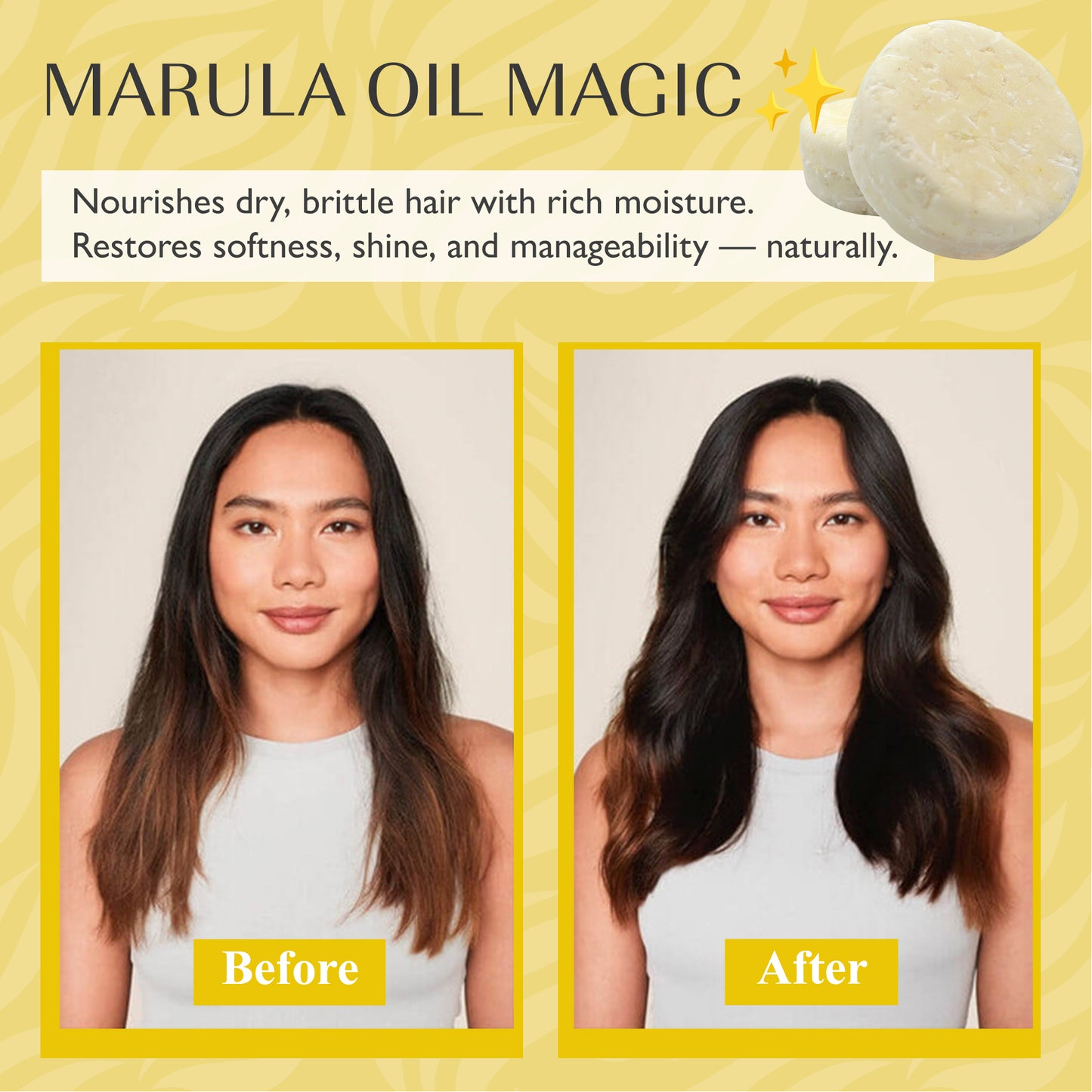 Marula oil SOLID Shampoo Bar for Hair Growth - For Curly Hair, Damaged or Dry