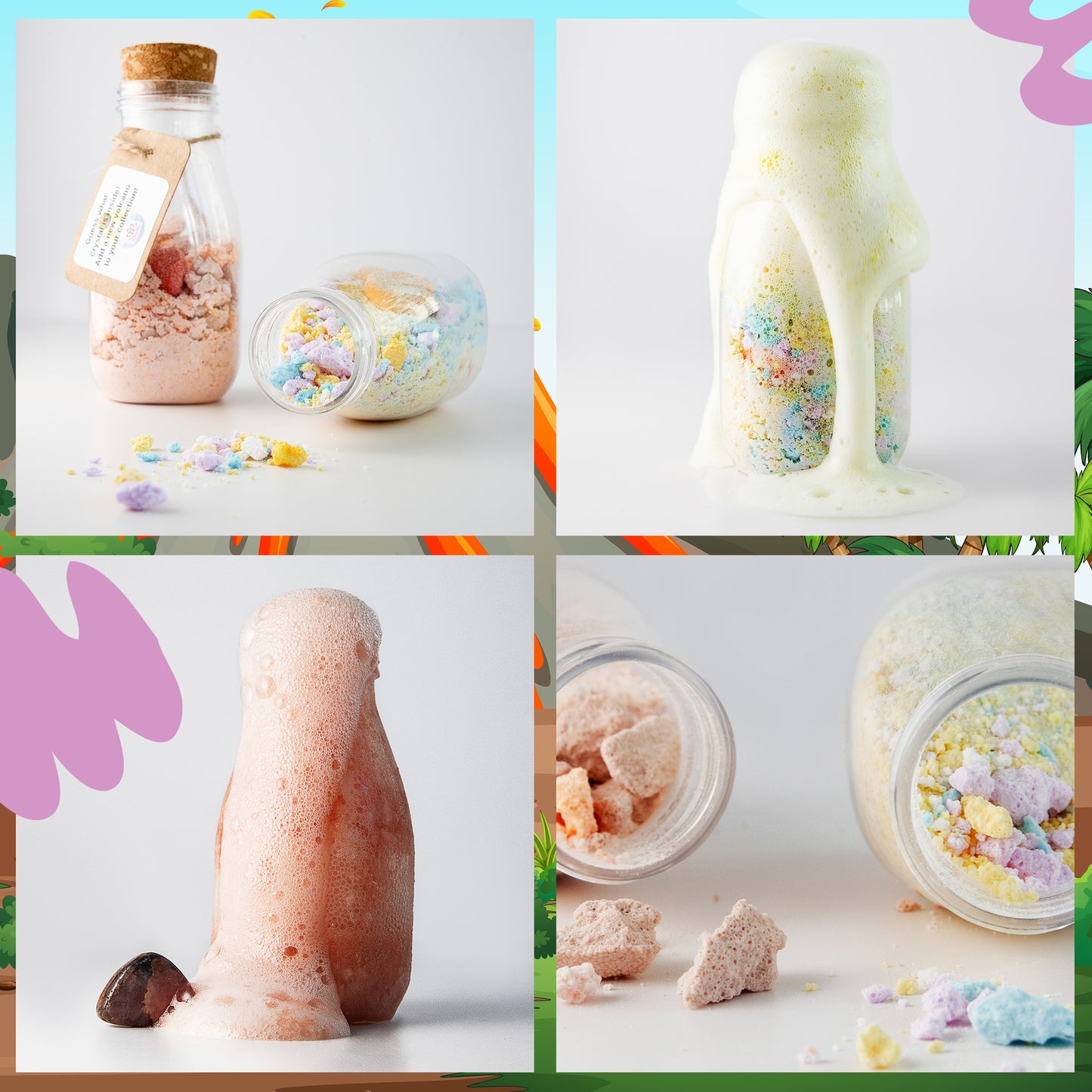 Bath Bombs Volcano Crystals Potions - Collect All 40 Crystals