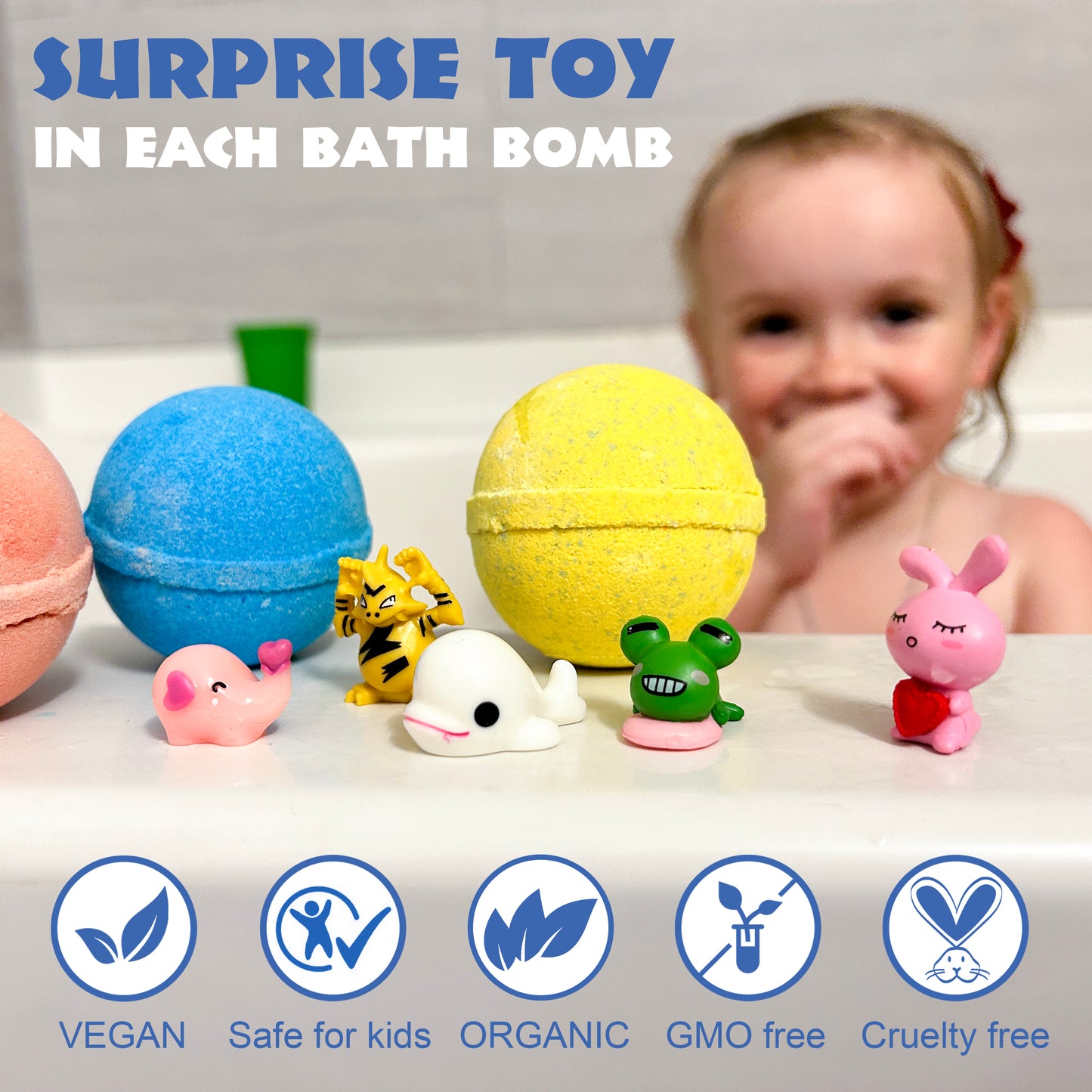 12 Bath Bombs for Kids with Surprise Toys Inside