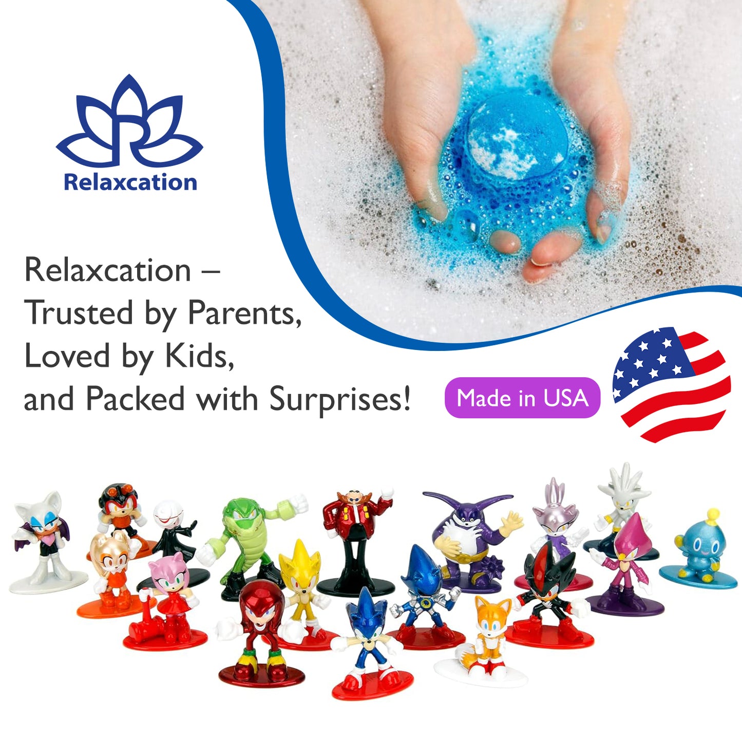 Bath Bombs for Kids with SONIC Toys Inside