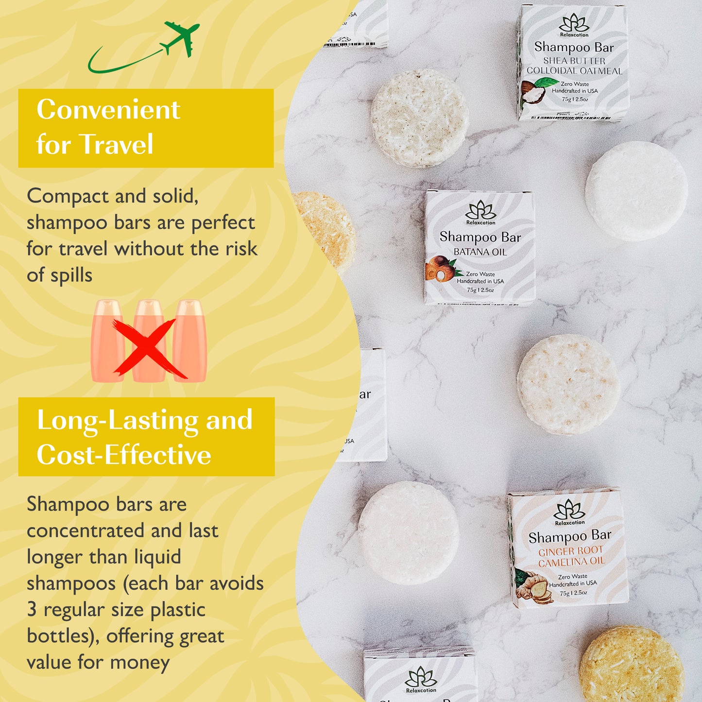 Marula oil SOLID Shampoo Bar for Hair Growth - For Curly Hair, Damaged or Dry