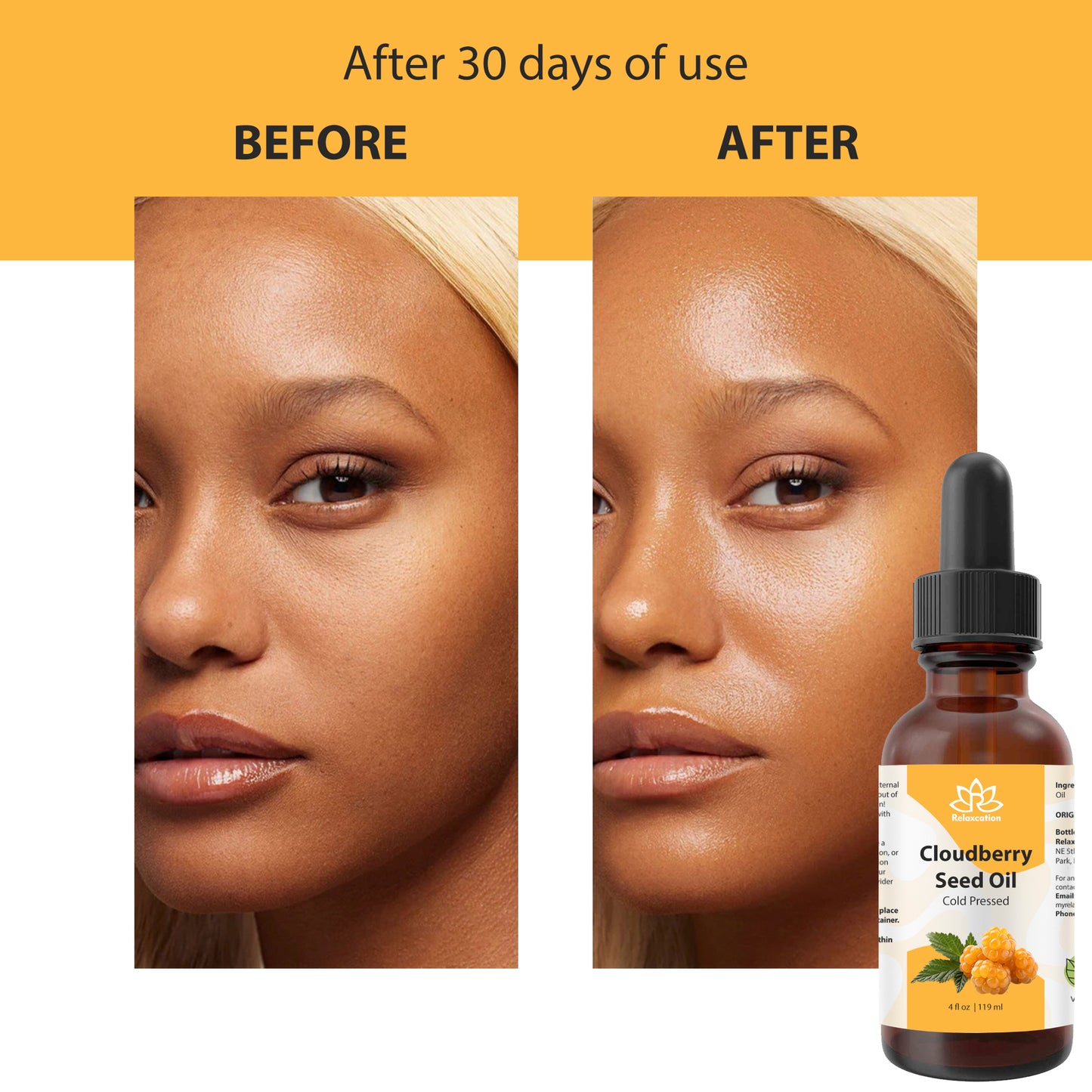 Pure Cloudberry Seed Oil Cold Pressed Botanical Oil | Nordic Inspired - - 0.5 fl oz / 1 fl oz / 2 fl oz / 4 fl oz