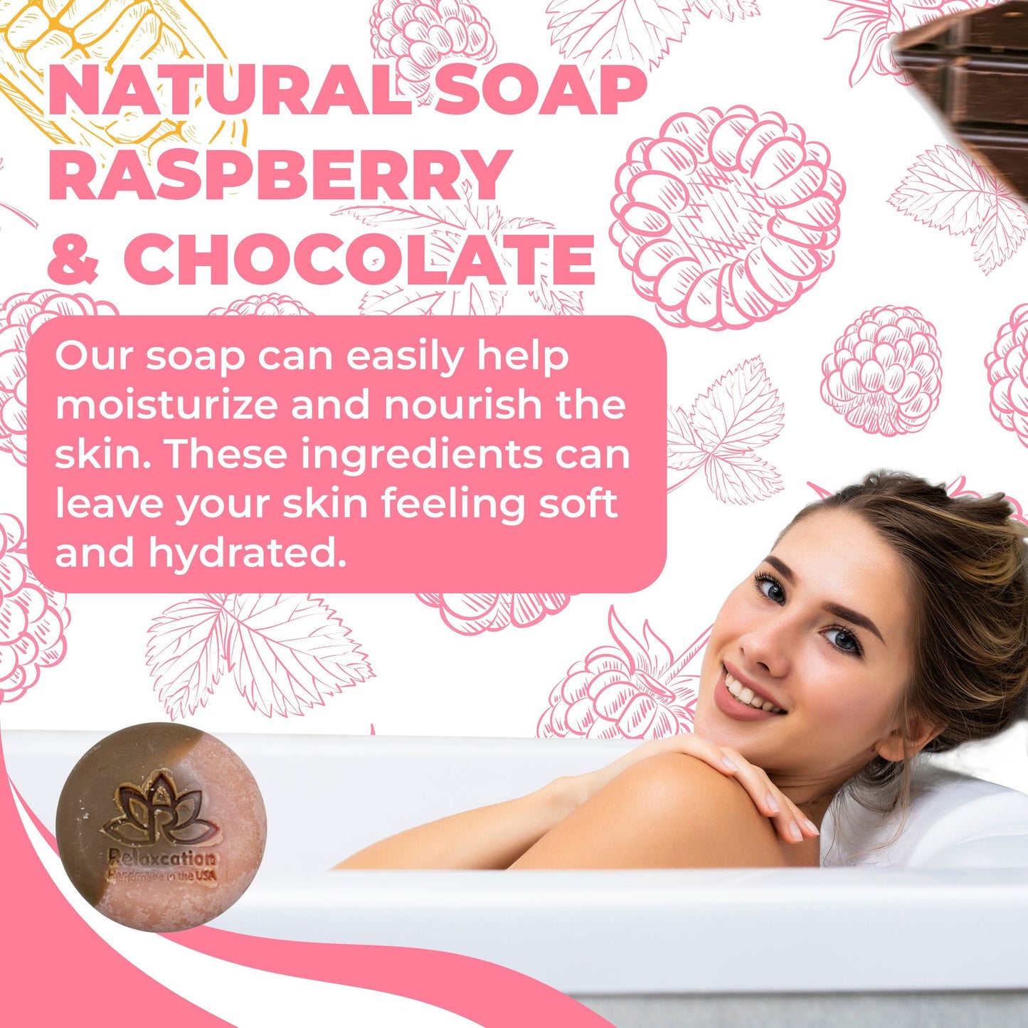 Raspberry Chocolate Natural Soap Bar