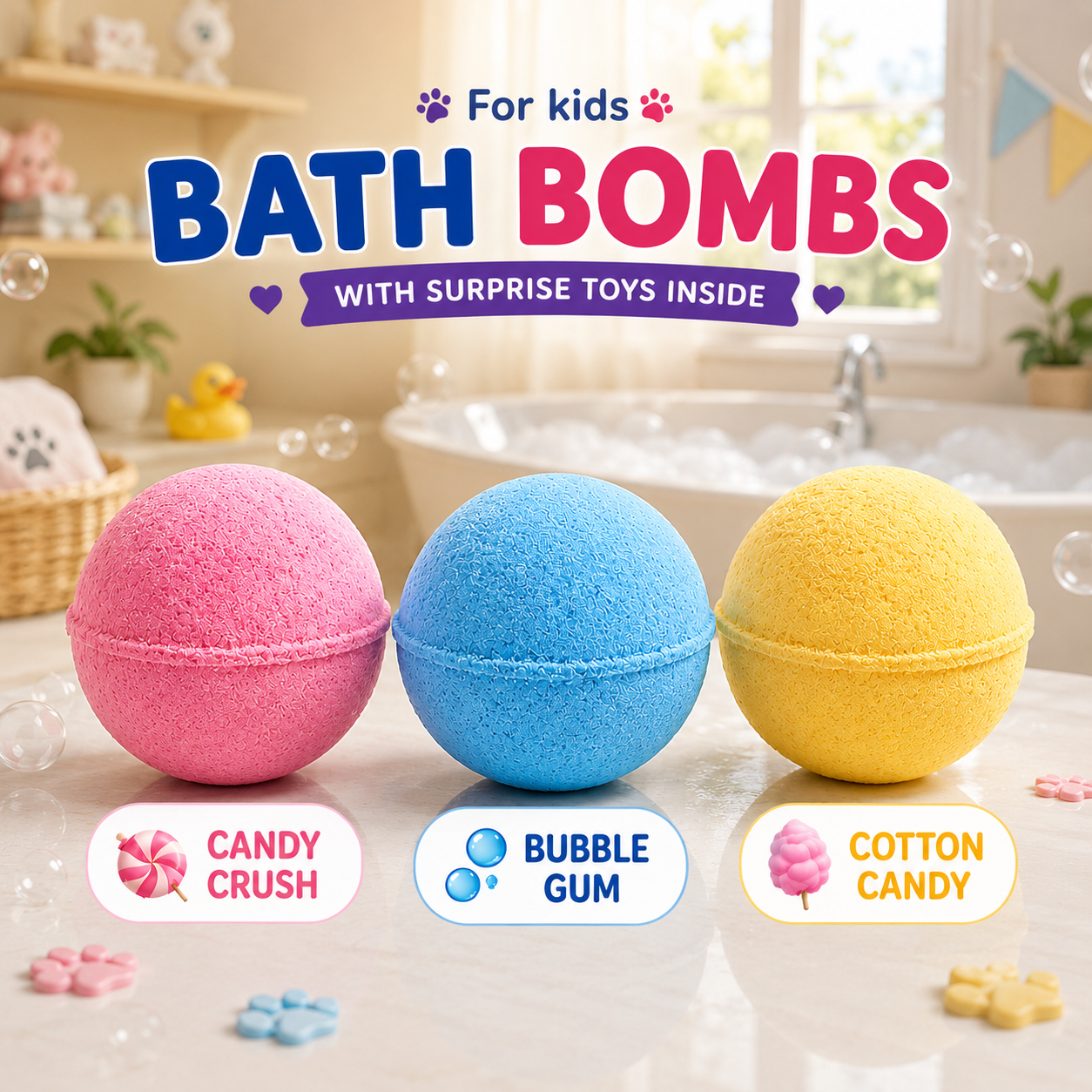 Bath Bombs for Kids with Bluey Toys Inside