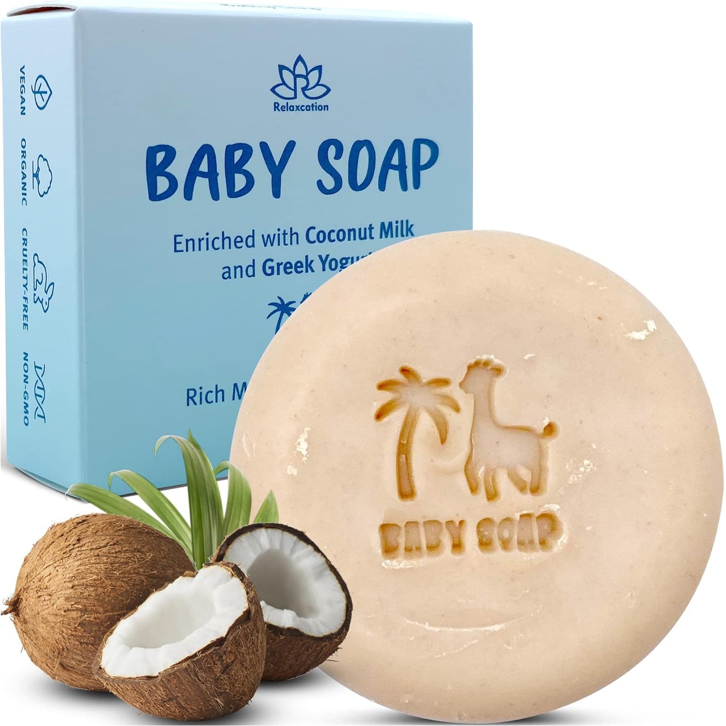 Organic Baby Soap Bar with Coconut Milk and Greek Yogurt