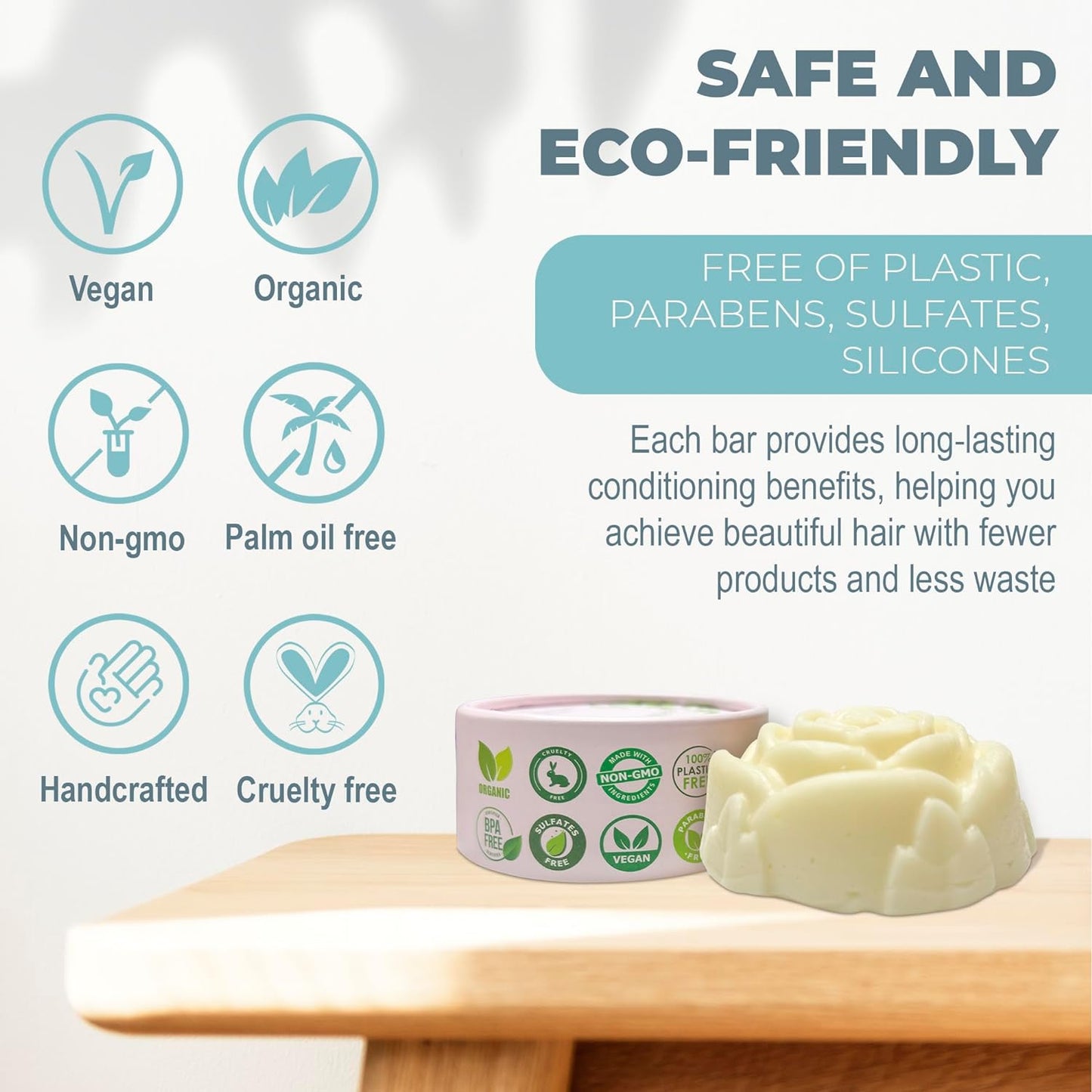 UNSCENTED Shampoo Bar and Conditioner Bar for Damaged Hair