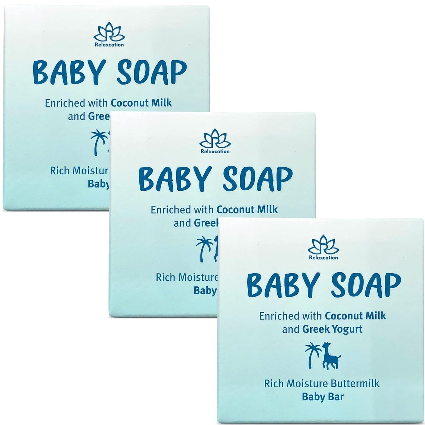 Baby Soap Bars with Greek Yogurt and Coconut Milk (Set of 3)
