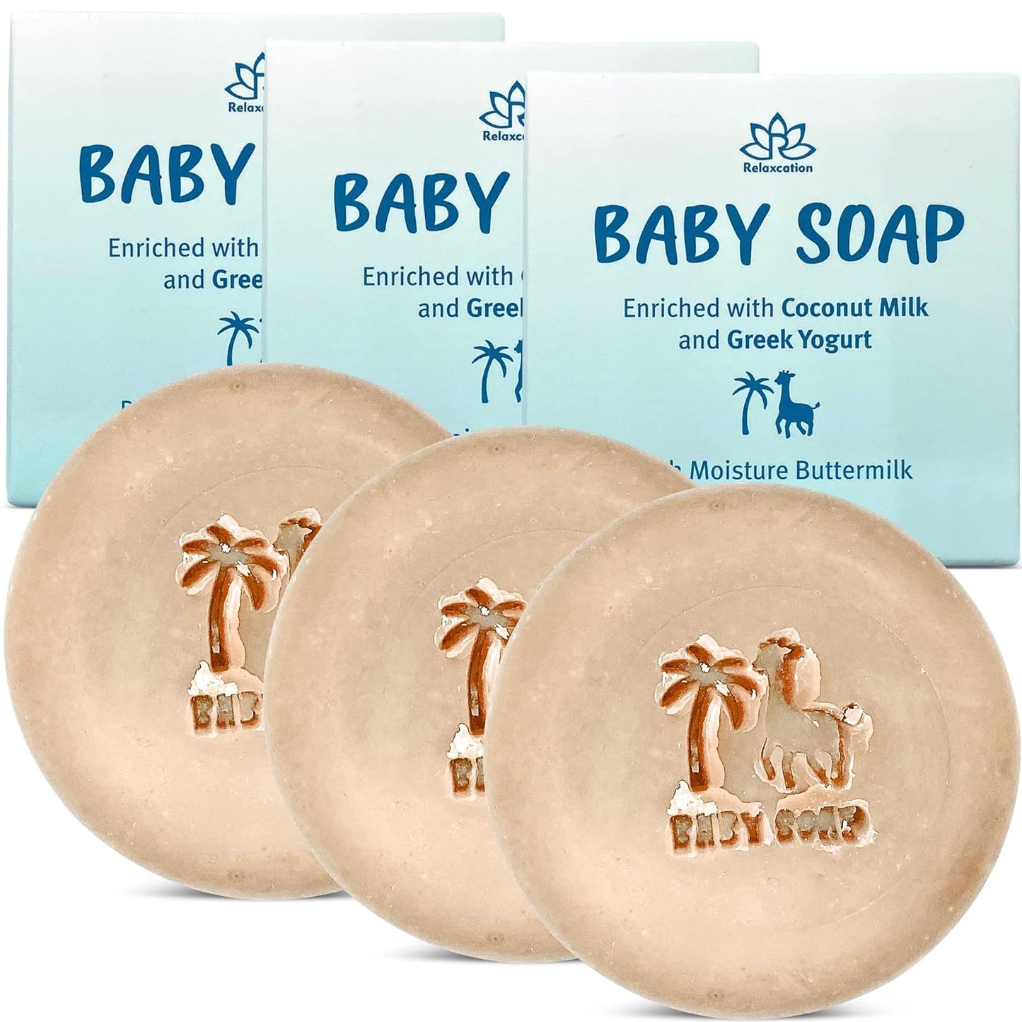 Baby Soap Bars with Greek Yogurt and Coconut Milk (Set of 3)