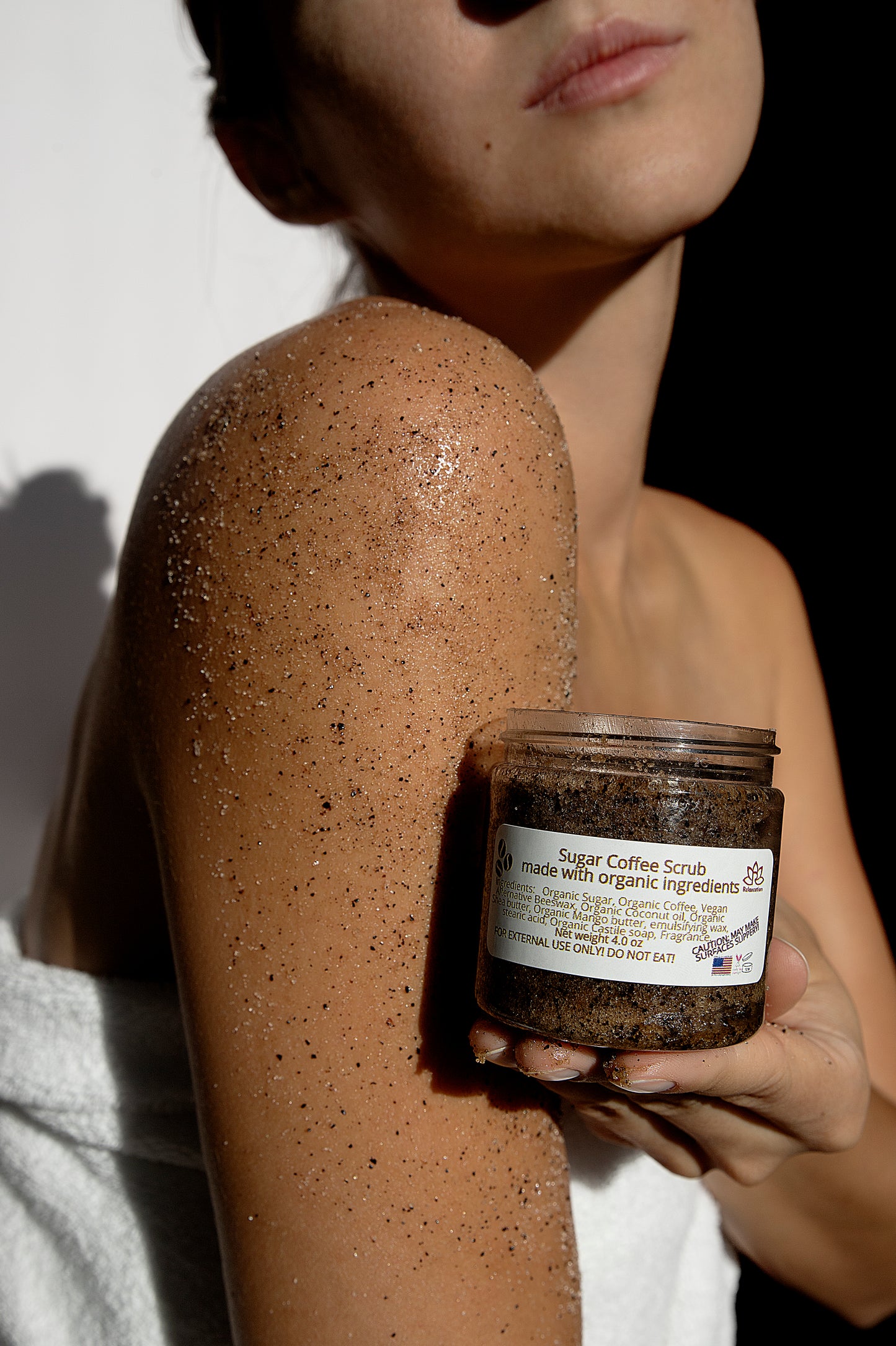 Coffee Sugar Scrub for Body and Face (4 oz)