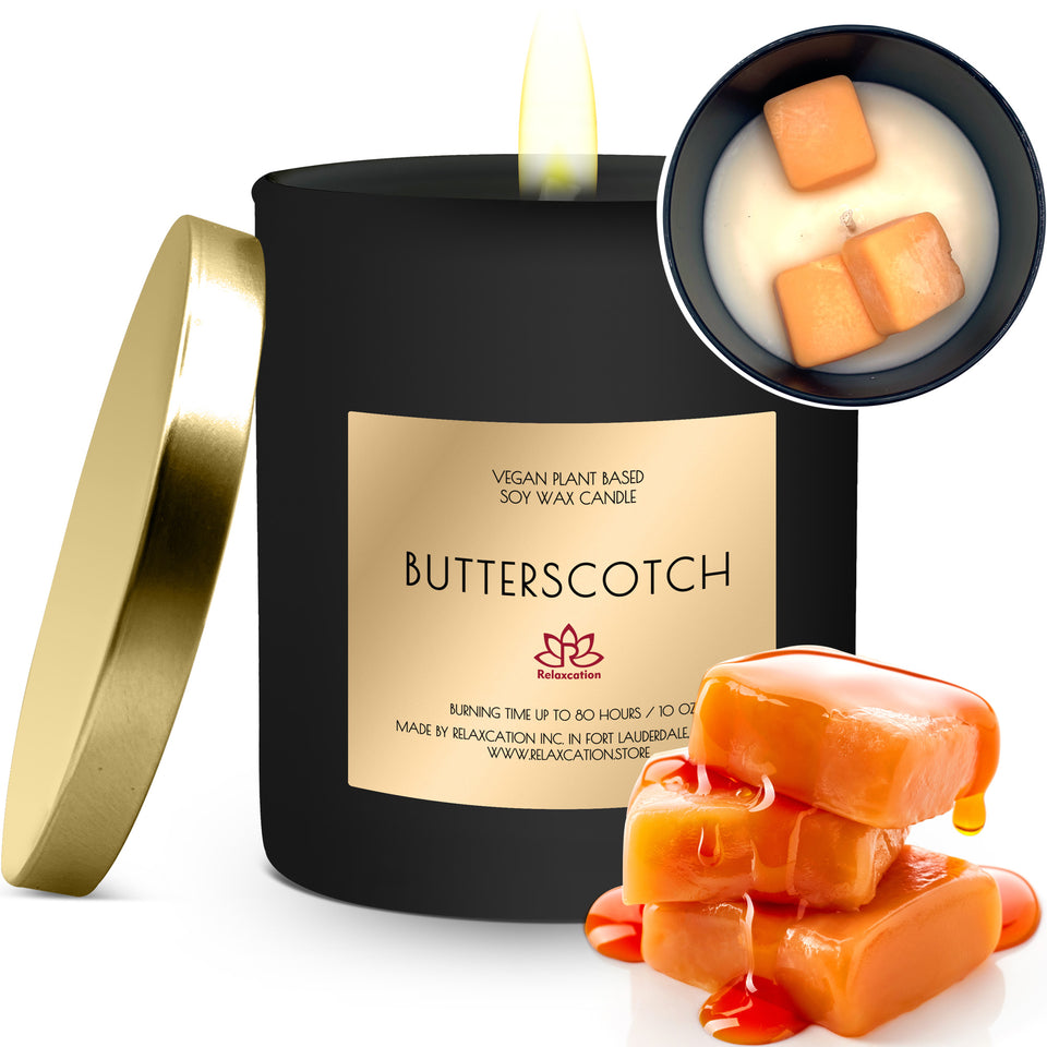 BUTTERSCOTCH Soy Wax Candle in Glass Jar (10 oz)