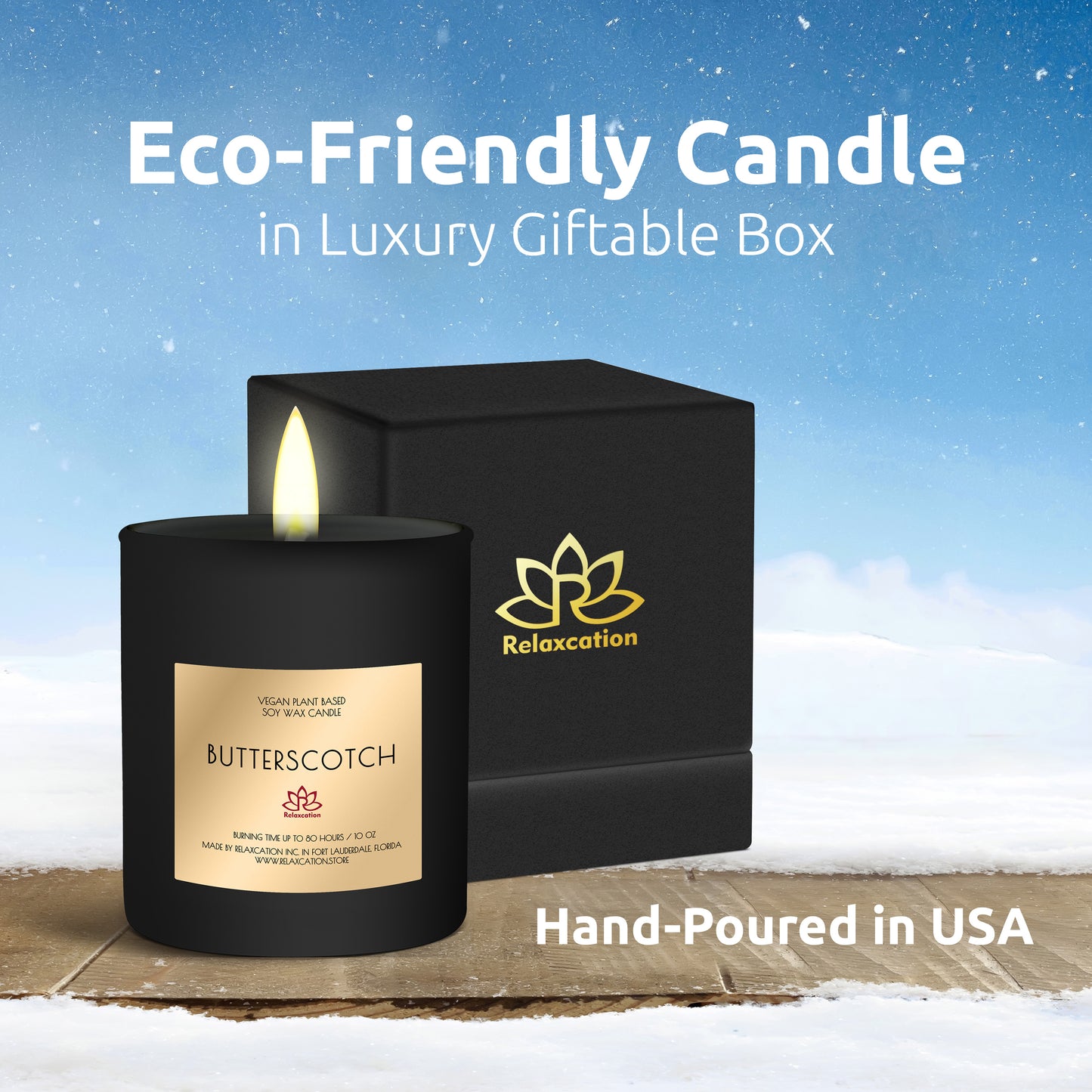 BUTTERSCOTCH Soy Wax Candle in Glass Jar (10 oz)