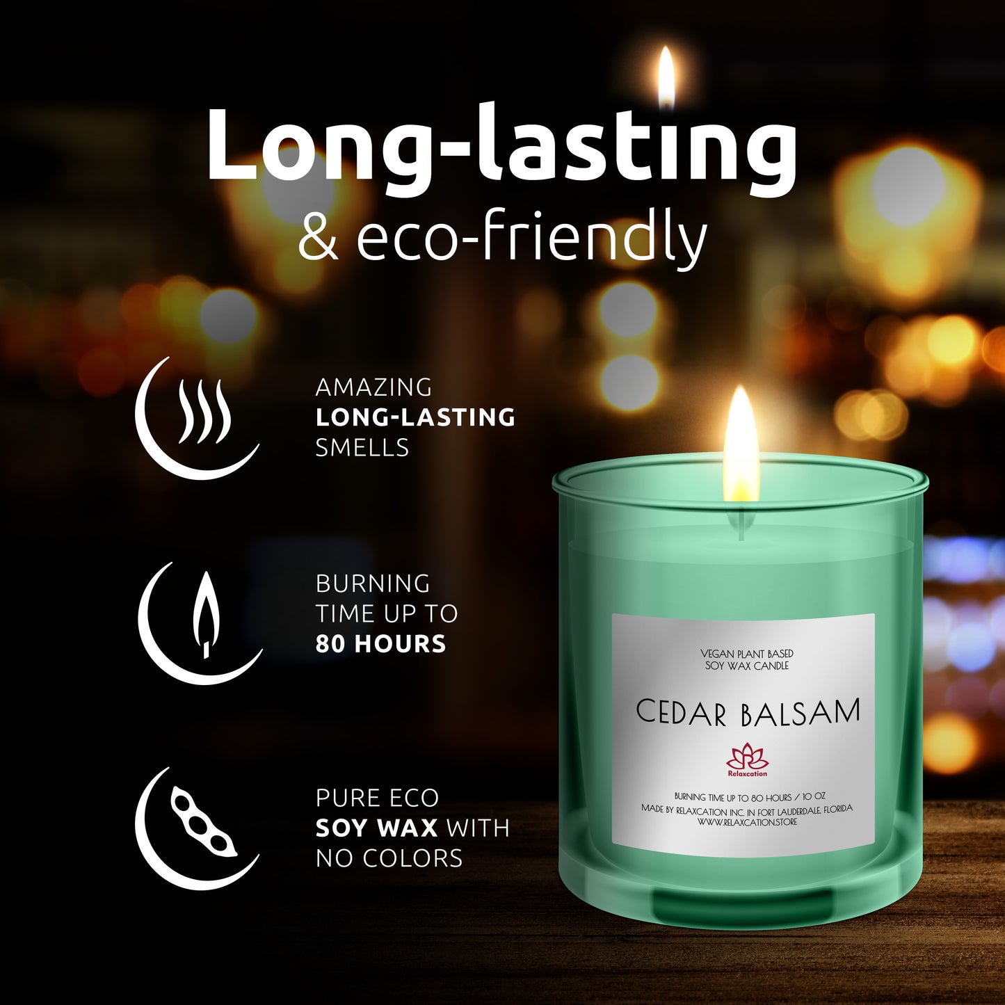 CEDAR BALSAM Soy Wax Candle in Glass Jar (10 oz)