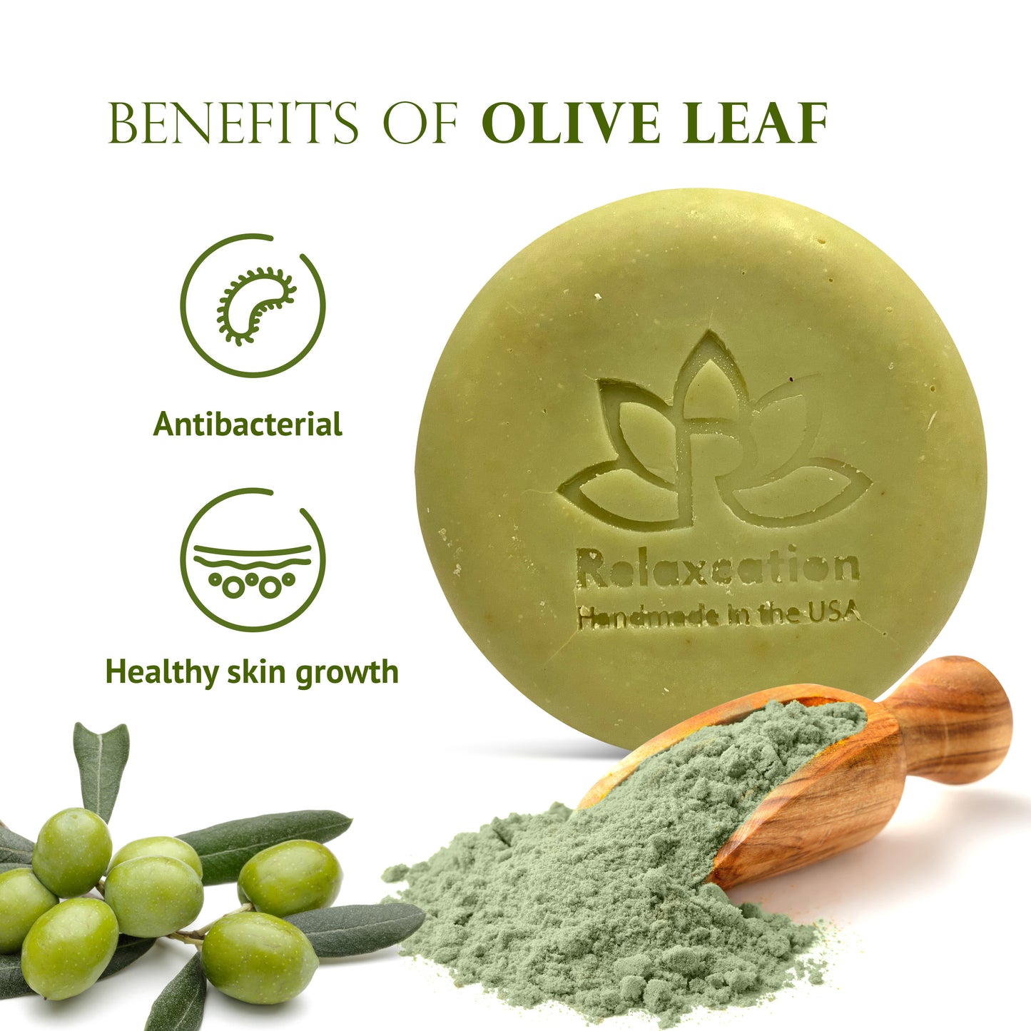 Natural Soap Bar with Olive Oil and Olive Leaves