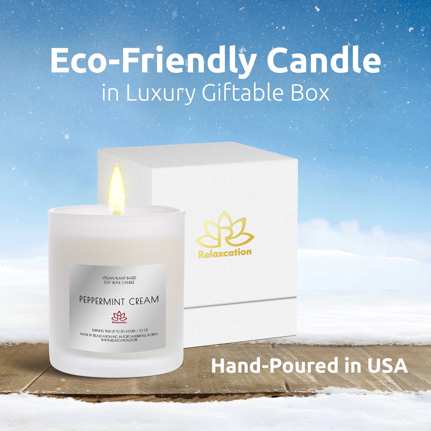 PEPPERMINT CREAM Soy Wax Candle in Glass Jar (10 oz)