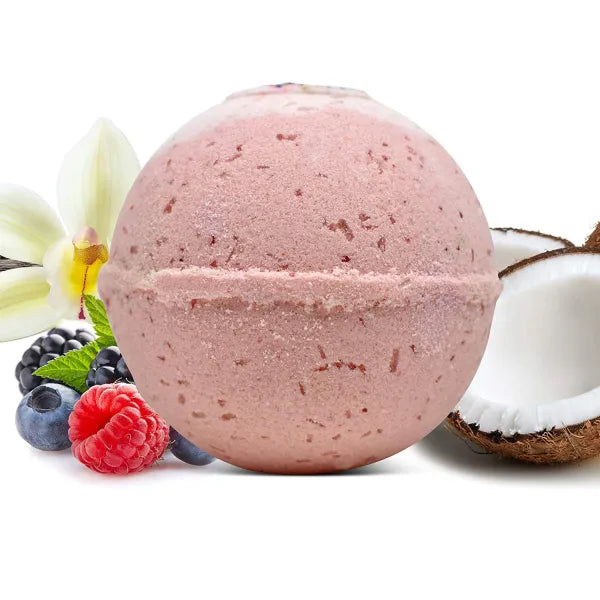 "Birthday Cake" Organic Bath Bomb in kraft box - 5 oz