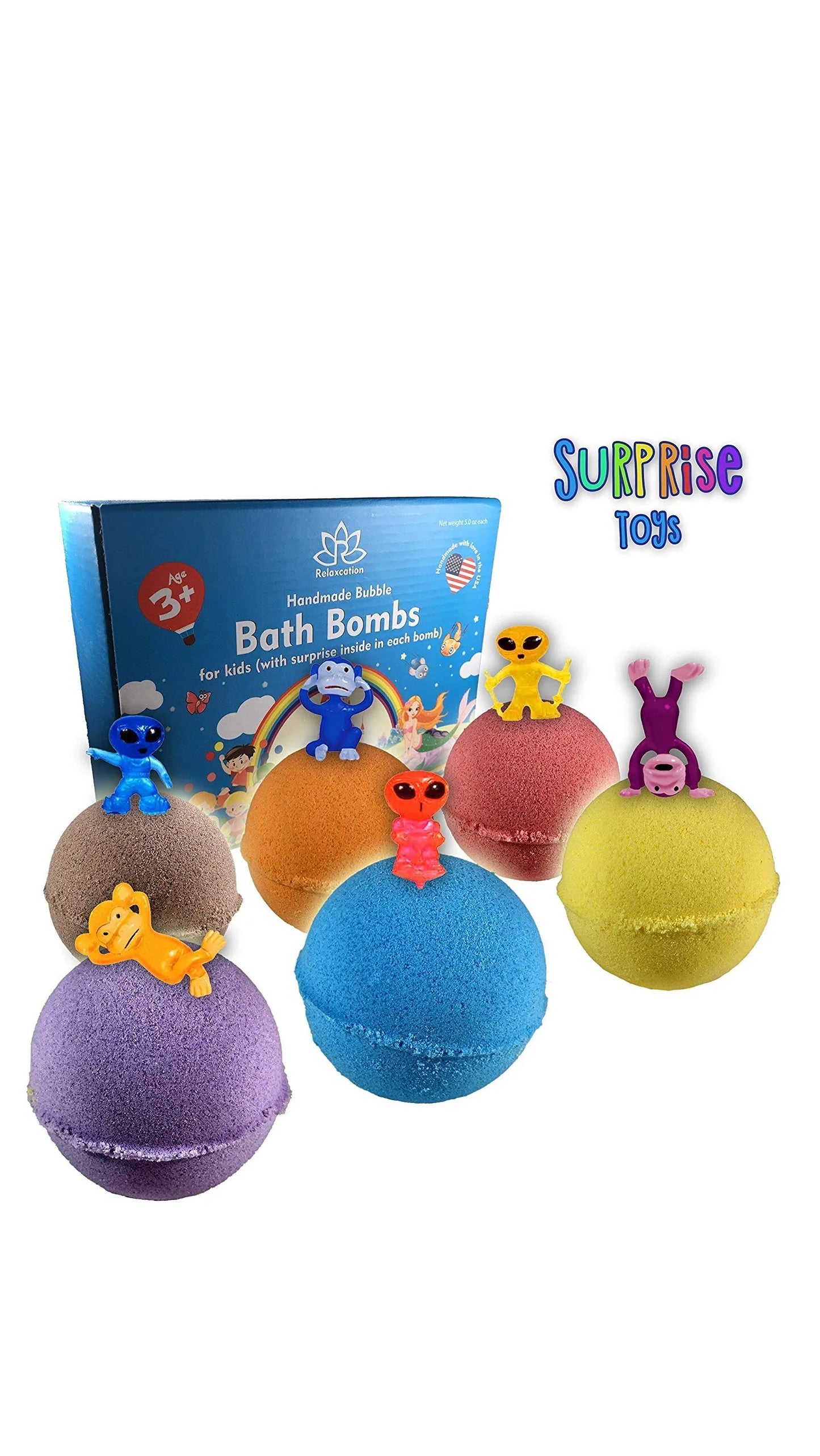 Bath Bombs for Kids with Mystery Toys Inside