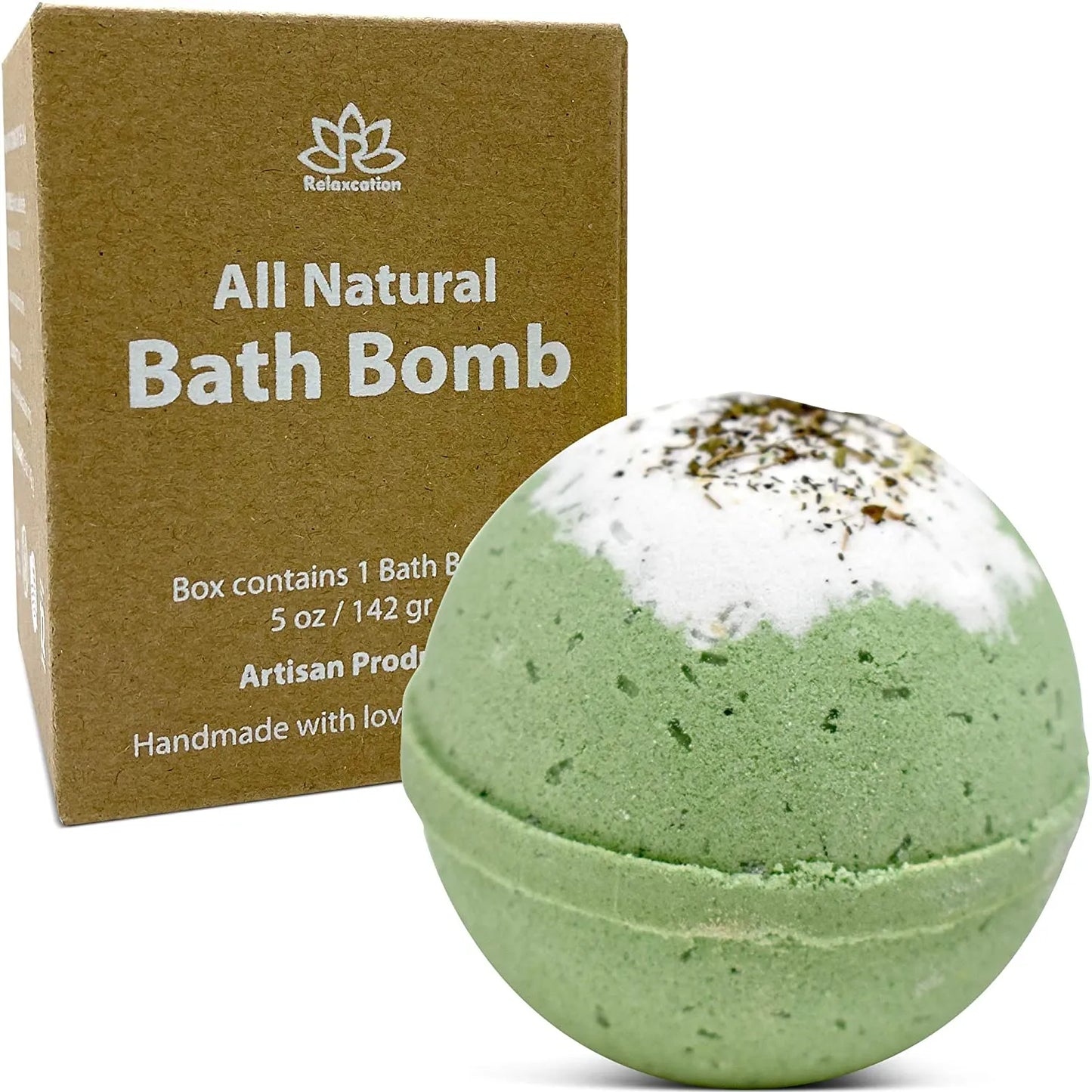 "Spearmint" Organic Bath Bomb in kraft box - 5 oz