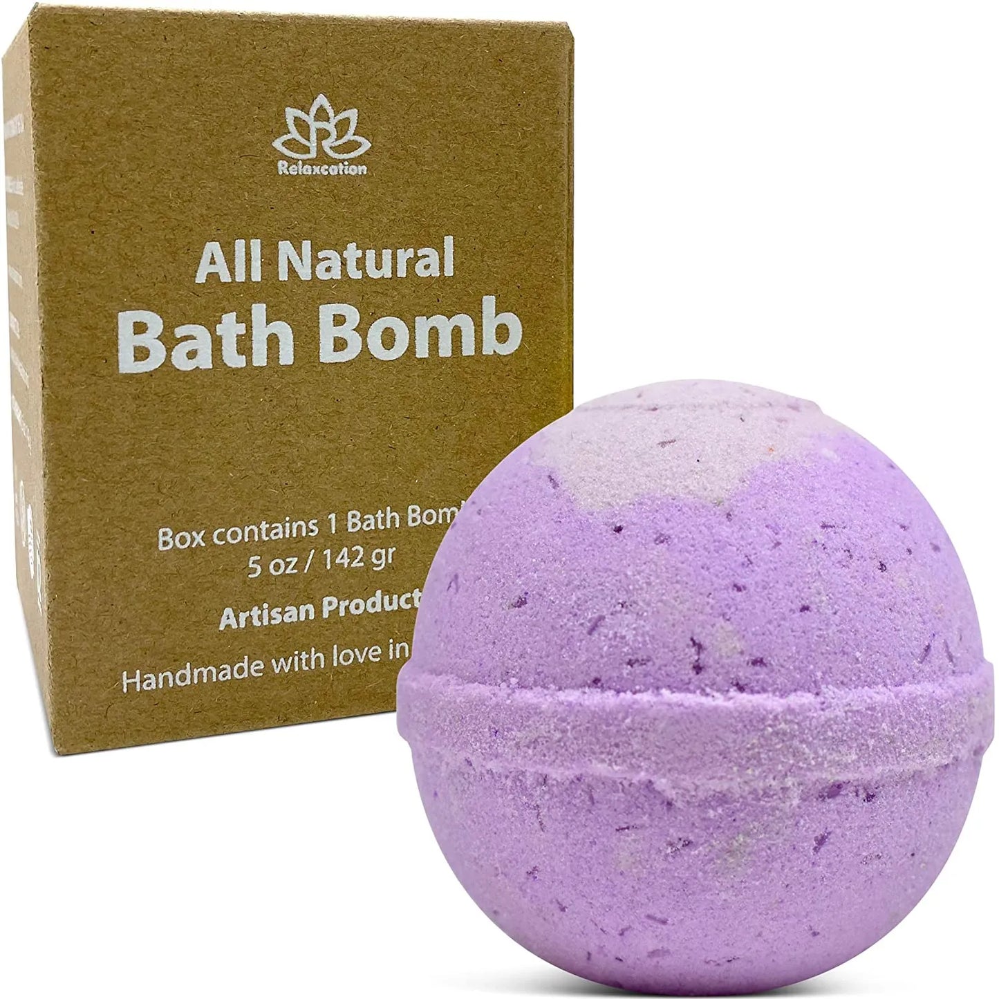 "Lavender" Organic Bath Bomb in kraft box - 5 oz