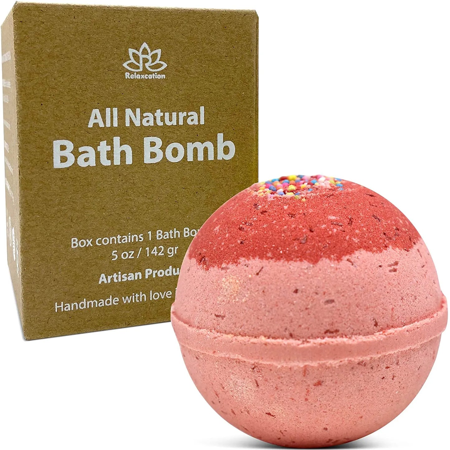 "Acai Berries & Satin" Organic Bath Bomb in kraft box - 5 oz