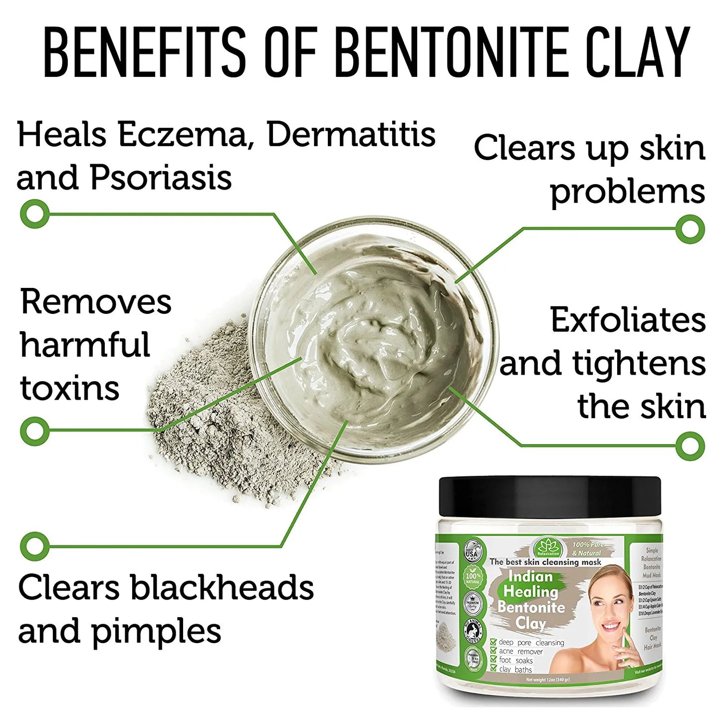 Pure Indian Healing Bentonite Clay