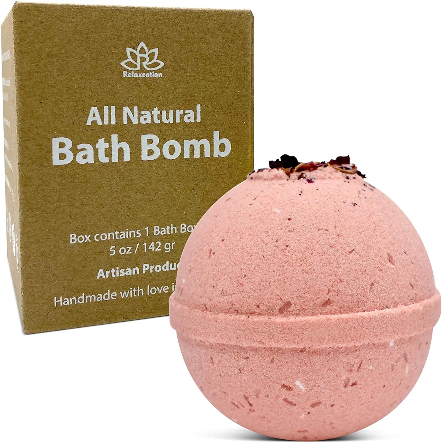 "Rose Garden" Organic Bath Bomb in kraft box - 5 oz