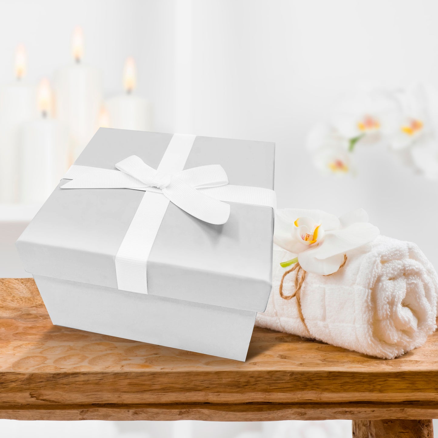 White Gift Set for Her - Relaxation Basket