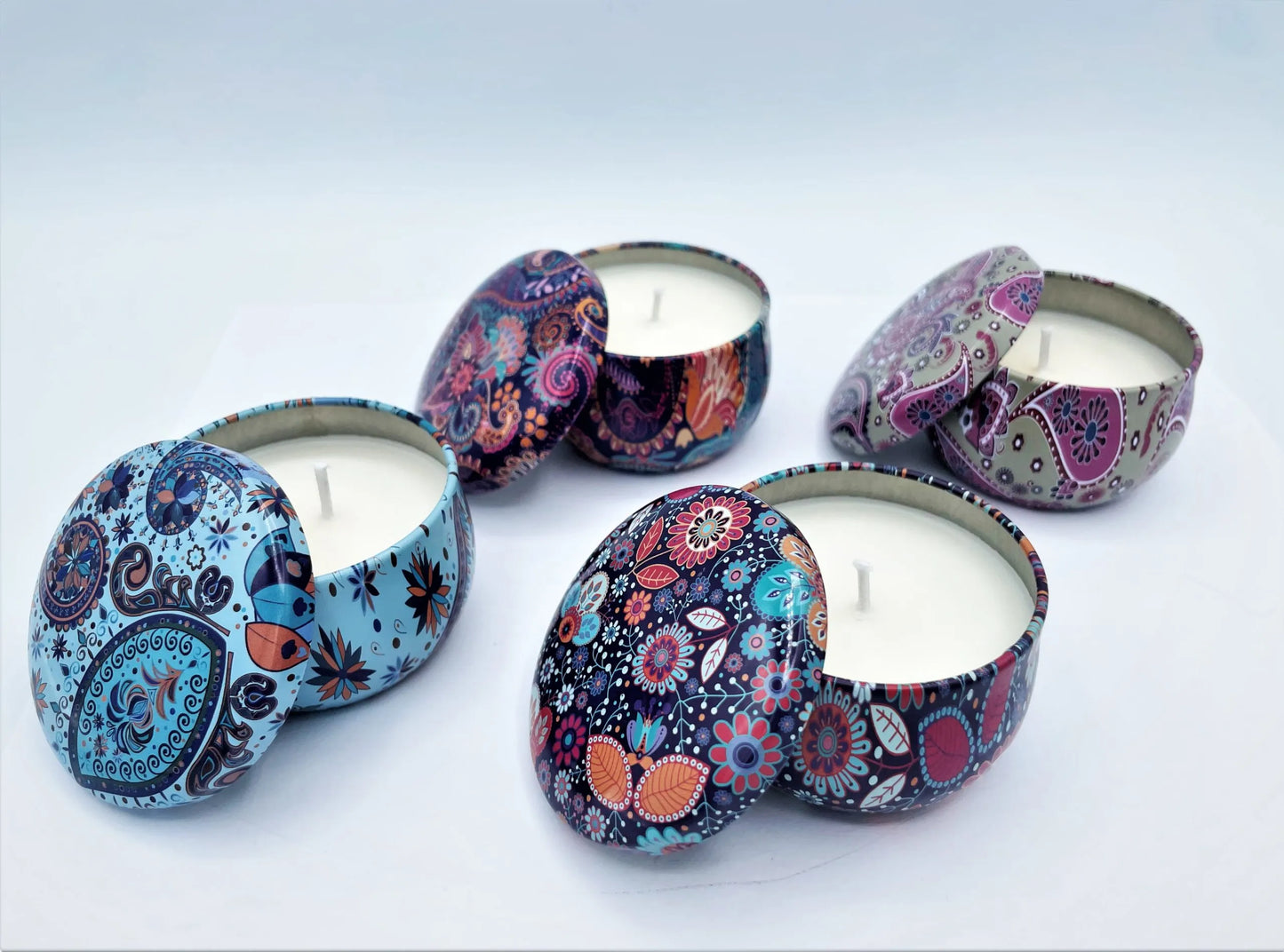 4 Soy Wax Candles in Tin Jars Gift Set (6 oz/each)