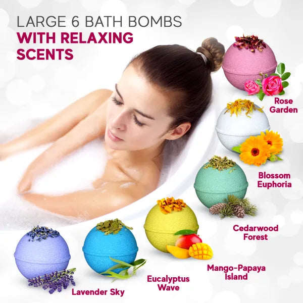 All-Natural Organic Bath Bombs - Relaxing 6 Set