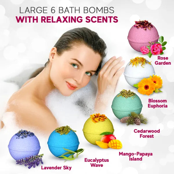 All-Natural Organic Bath Bombs - Relaxing 6 Set