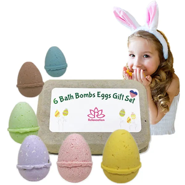 Easter Eggs Bath Bombs for Kids - 6 Pack Gift Set