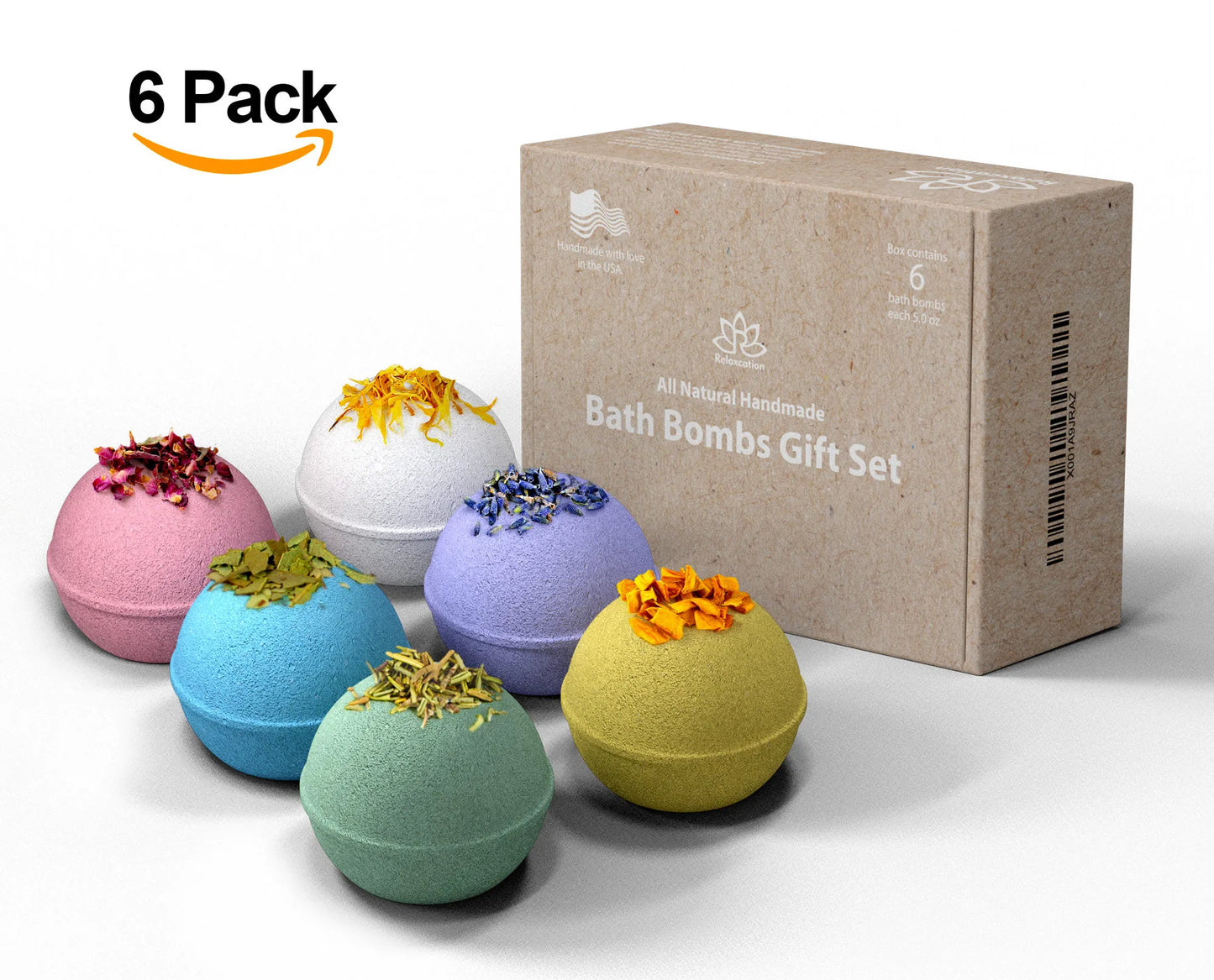 All-Natural Organic Bath Bombs - Relaxing 6 Set