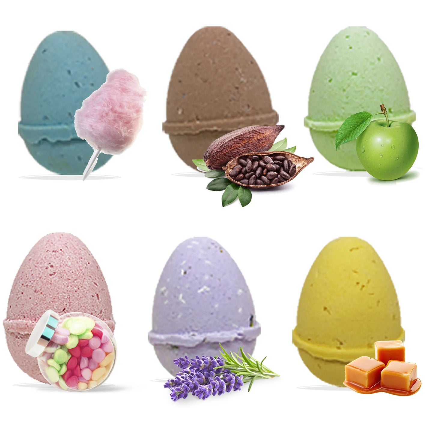 Easter Eggs Bath Bombs for Kids - 6 Pack Gift Set