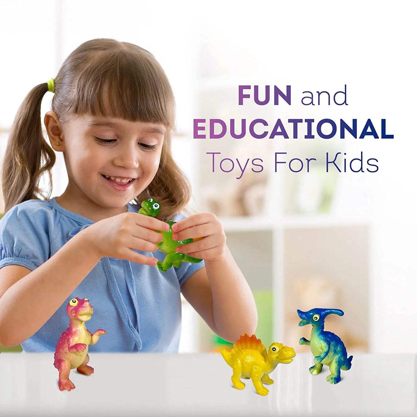 6 Bath Bombs for Kids with Funny Dinosaurs Toys