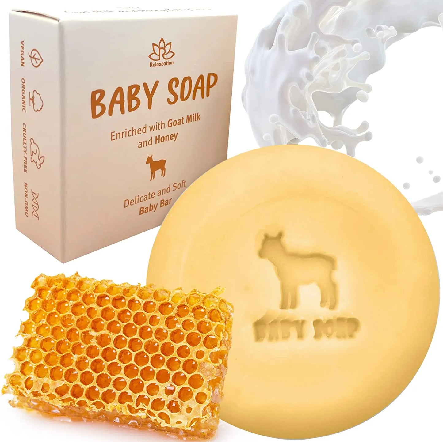 Organic Baby Soap Bar with Goat Milk and Honey