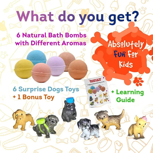 Bath Bombs for Kids with Surprise LITTLE PUPPY Toys Inside