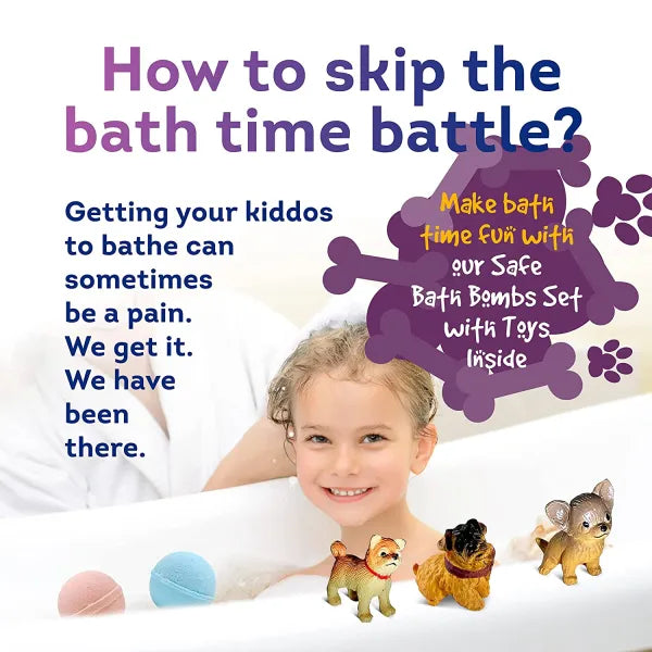 Bath Bombs for Kids with Surprise LITTLE PUPPY Toys Inside