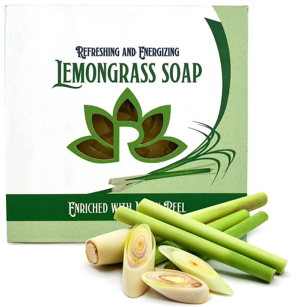 Natural Soap Bar with Lemongrass Leaves and Lemon Peel