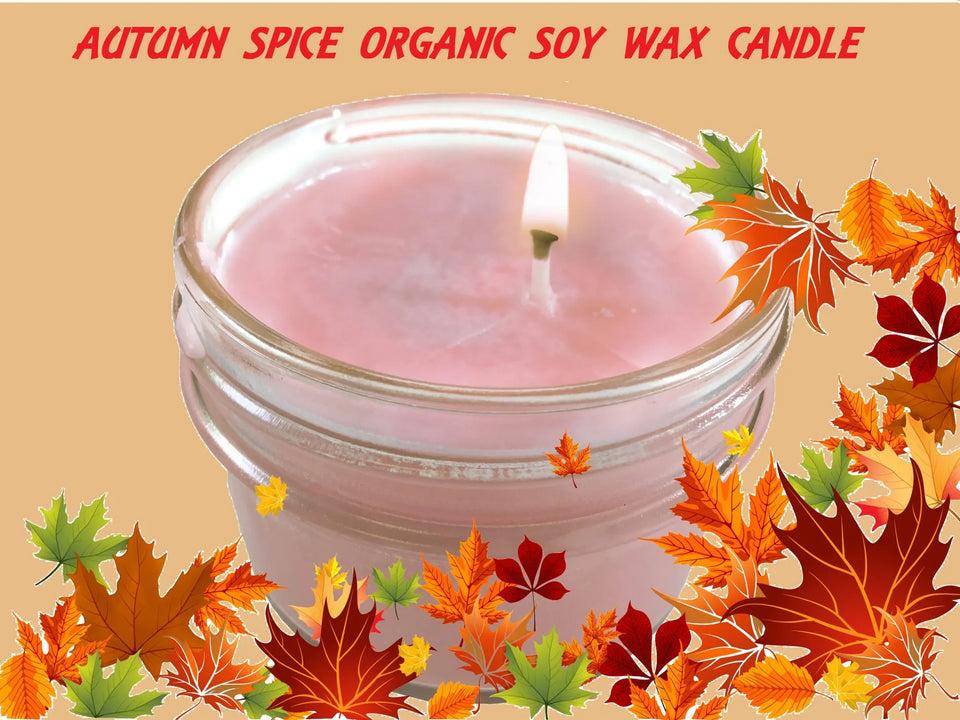 AUTUMN SPICE Soy Wax Candle in Glass Jar (4 oz)