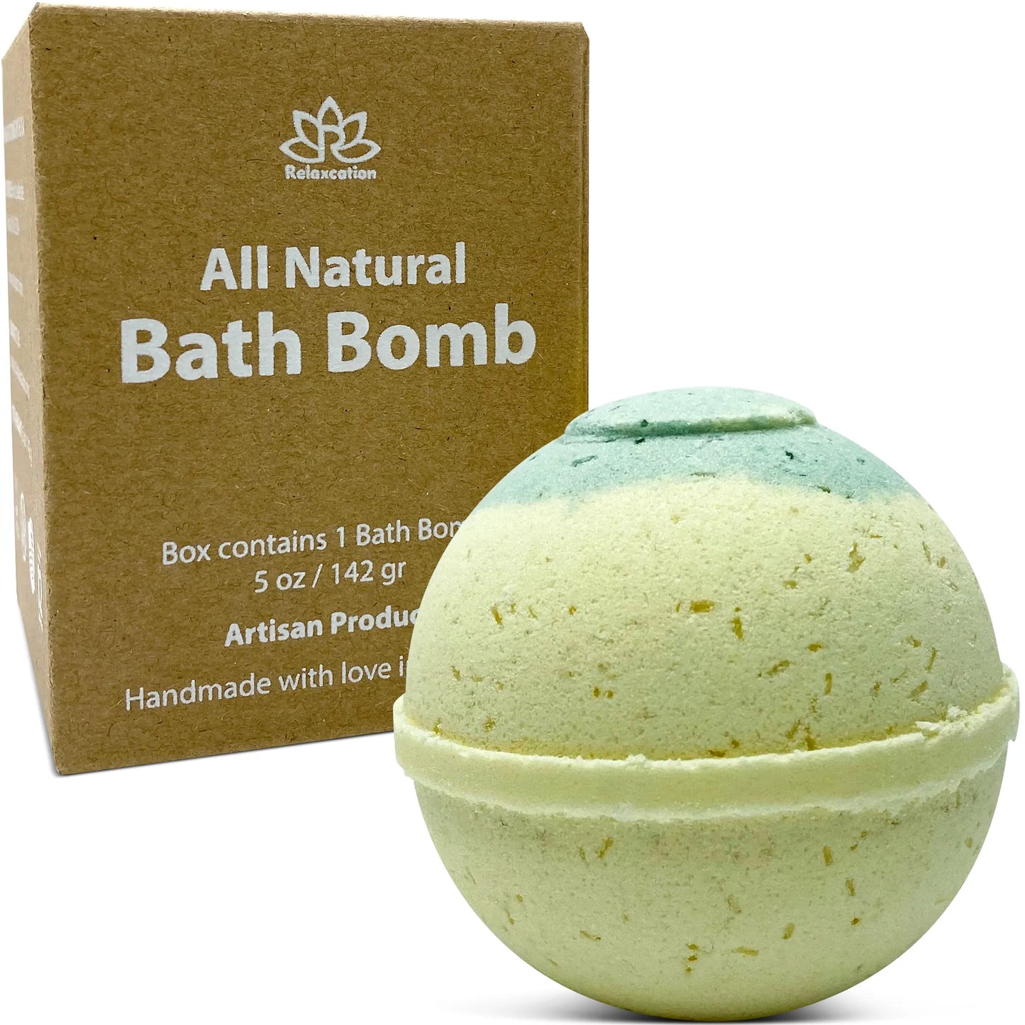 "Bergamot & White Tea" Organic Bath Bomb in kraft box - 5 oz