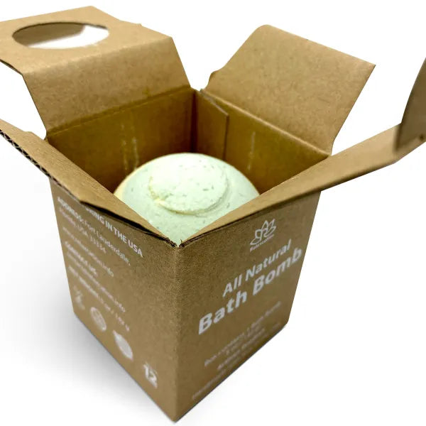 "Bergamot & White Tea" Organic Bath Bomb in kraft box - 5 oz