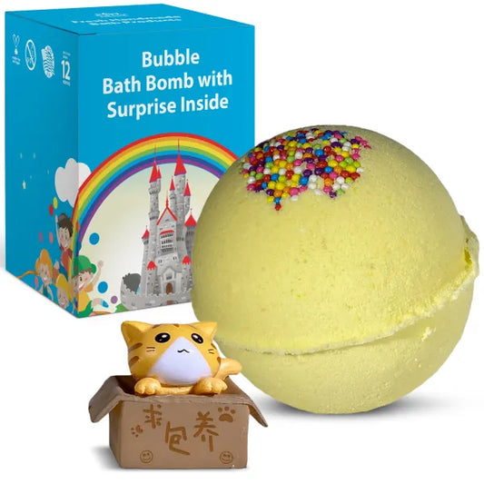 Cat in The Box Bath Bomb for Kids with Surprise Inside
