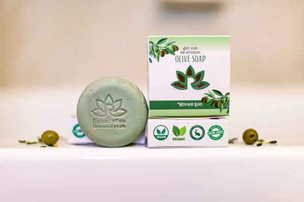 Natural Soap Bar with Olive Oil and Olive Leaves