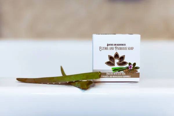 Natural Eczema and Psoriasis Soap Bar - Aloe Vera Periwinkle