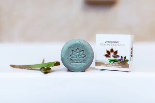 Natural Eczema and Psoriasis Soap Bar - Aloe Vera Periwinkle
